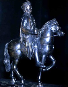 1-0064 Carolingian Bronze Statue Charlemagne