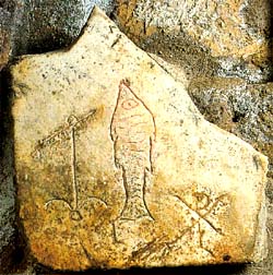 1-0014 Early Christian Symbols, Carved in Stone